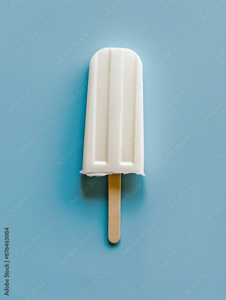 Ivory Popsicle on a summery blue Background with Copy Space Ivory Popsicle on a summery blue Background with Copy Space