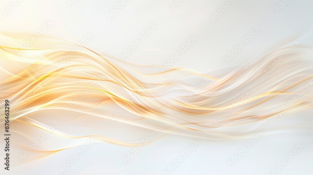 Abstract golden wave background with smooth flowing lines on a white gradient. Minimalistic luxury design. Abstract golden wave background with smooth flowing lines on a white gradient. Minimalistic luxury design.
