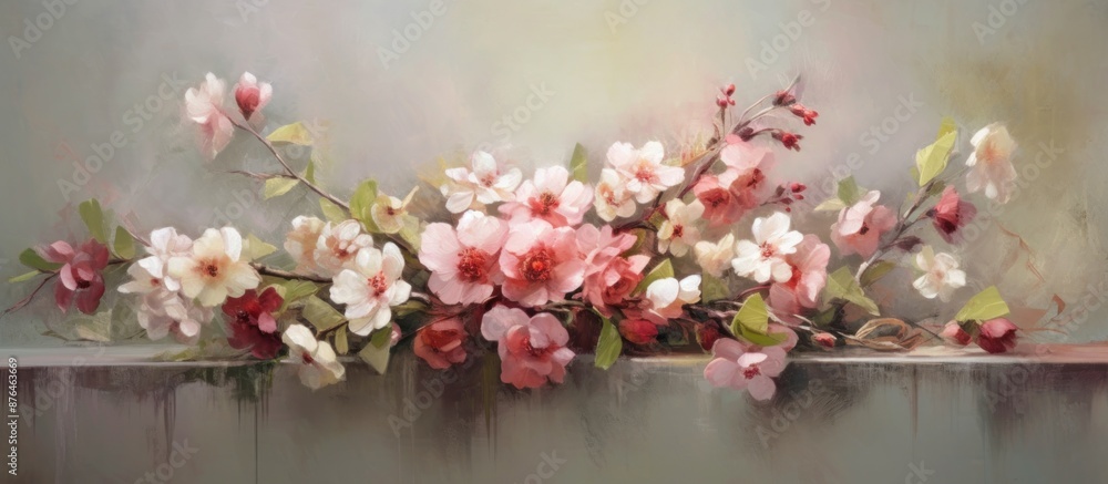 Floral Arrangement with Pink and White Blossoms