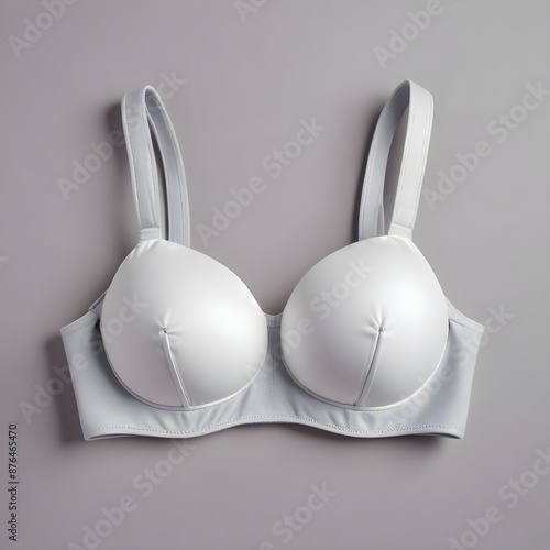 Women's Cotton padded bra isolated on gray background 