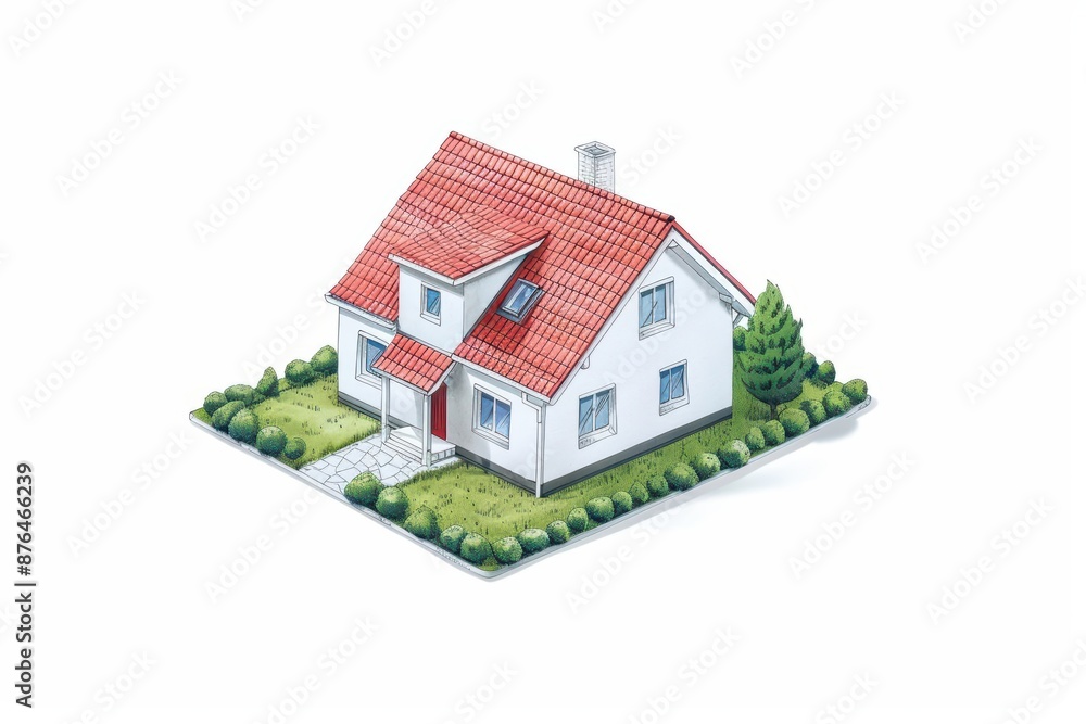 A rich watercolor painting of home energy management, illustrating a system that monitors and reduces household energy consumption, isolate on white background with copy space A rich watercolor painting of home energy management, illustrating a system that monitors and reduces household energy consumption, isolate on white background with copy space