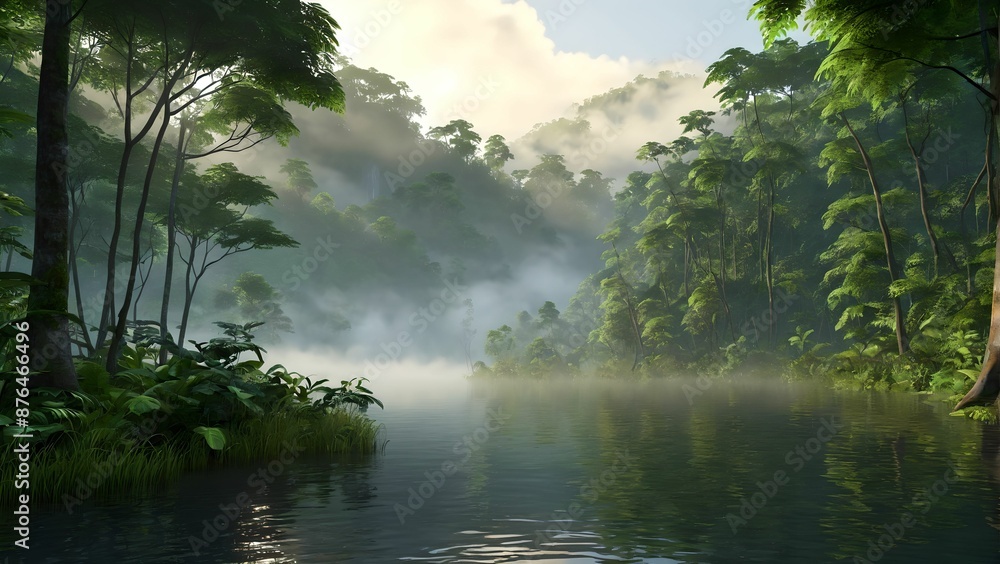 Riverside Landscape in Natural Beauty Riverside Landscape in Natural Beauty