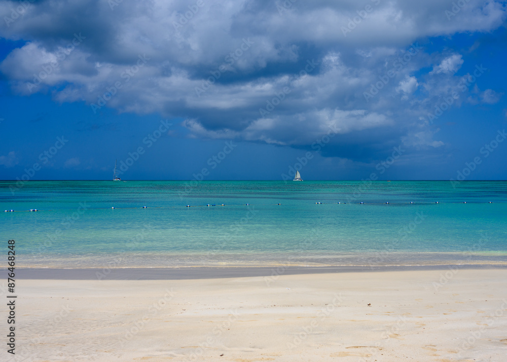 Boat off a tropical beach Boat off a tropical beach