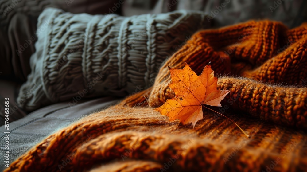 Autumn leaf. Cozy environment. Autumn background Autumn leaf. Cozy environment. Autumn background