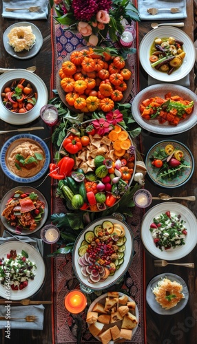 Wallpaper Mural Elegant Table Setting with Exotic Vegetables for a Colorful Gourmet Dining Experience Torontodigital.ca