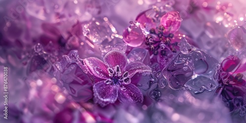 A close-up shot of a colorful purple flower arrangement