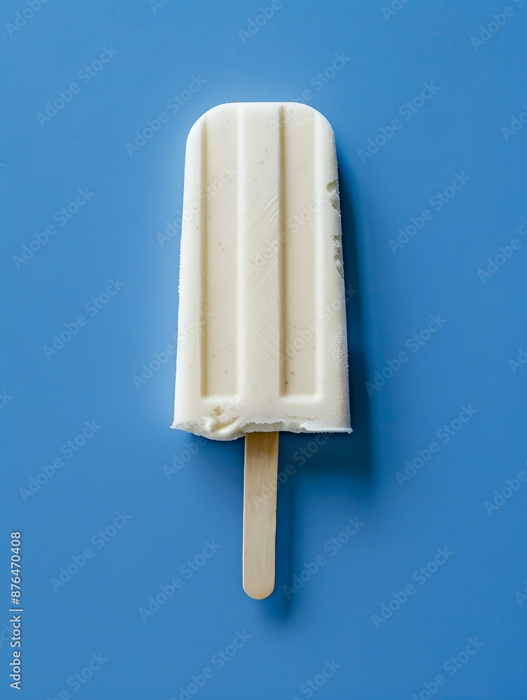 White Popsicle on a summery blue Background with Copy Space White Popsicle on a summery blue Background with Copy Space