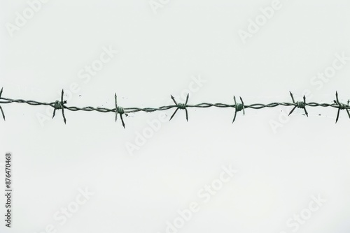 Wallpaper Mural An airplane soaring above the clouds, with a barbed wire fence below Torontodigital.ca