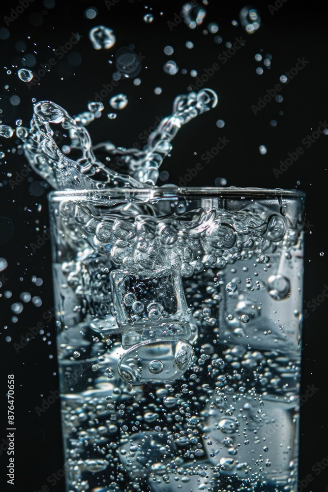 Fresh water with ice cubes, great for hot summer days or post-workout refreshment Fresh water with ice cubes, great for hot summer days or post-workout refreshment