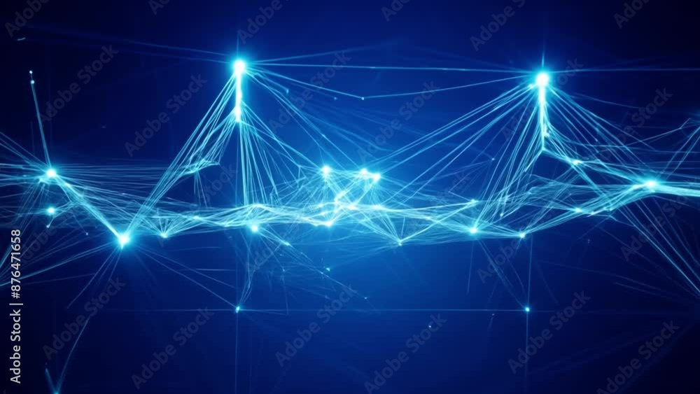 A blue line of dots with a blue background. The dots are connected to ...