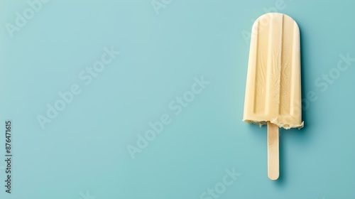 Beige Popsicle on a summery blue Background with Copy Space © drdigitaldesign