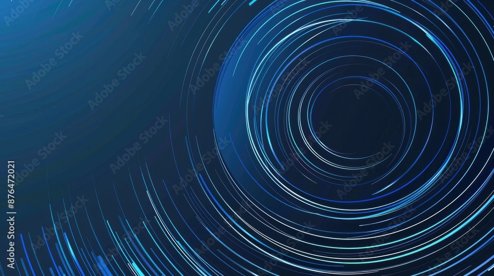 Blue Circular Lines Abstract Futuristic Technology Banner: Vector Background Design Blue Circular Lines Abstract Futuristic Technology Banner: Vector Background Design