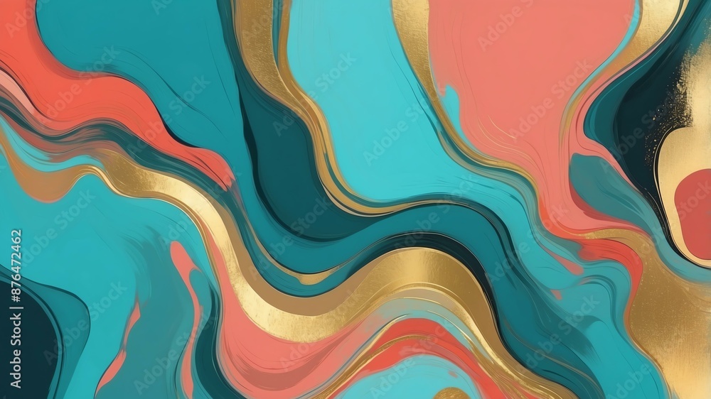 Fototapeta premium abstract color palette wallpaper with teal coral and g background