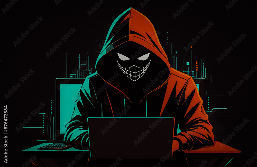 hacker man on computer, hacker in hoodie, cybercrime concept, cyber security hacker man on computer, hacker in hoodie, cybercrime concept, cyber security