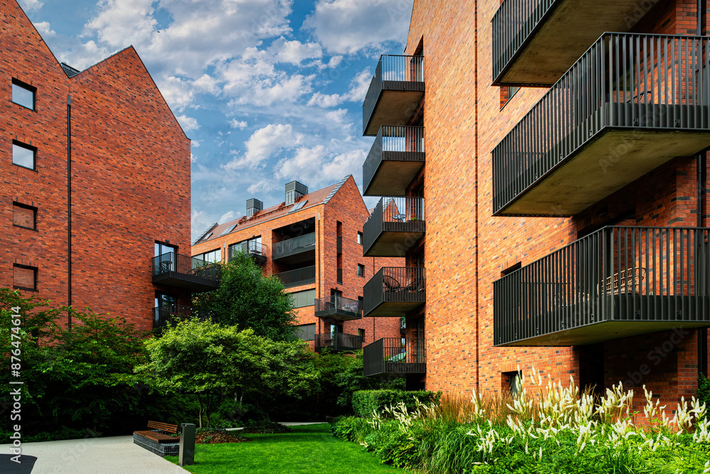 Fototapeta premium New houses construction in Europe. Residential house development