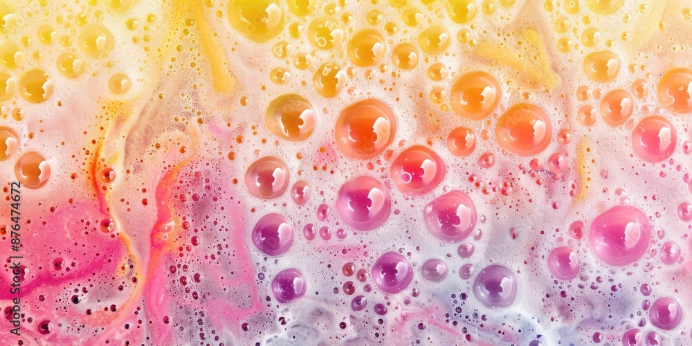 Close-up view of soap bubbles on a surface Close-up view of soap bubbles on a surface