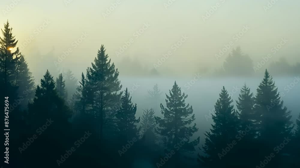 Misty Morning Pine Forest Landscape Misty Morning Pine Forest Landscape