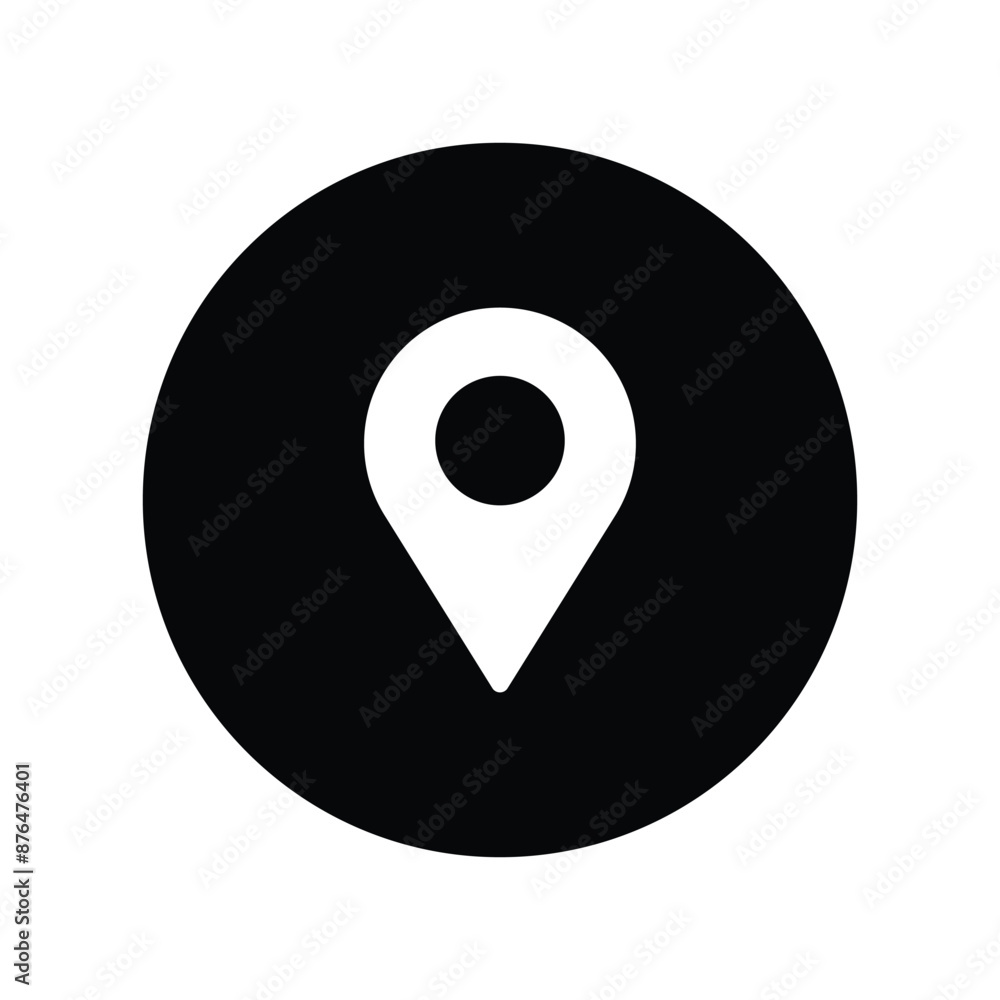 location pin on map destination rute with round black background style location pin on map destination rute with round black background style