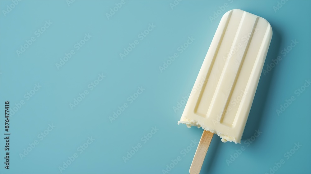Ivory Popsicle on a summery blue Background with Copy Space Ivory Popsicle on a summery blue Background with Copy Space