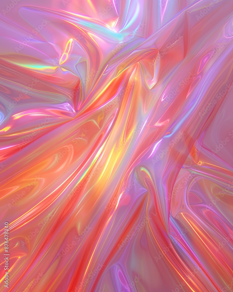 Fototapeta premium Iridescent Fabric With Gradient Colors in Soft Lighting