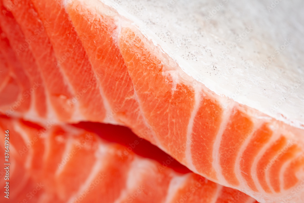 Fresh salmon. Texture of fresh salmon steak close-up Fresh salmon. Texture of fresh salmon steak close-up