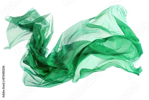 Close-up shot of a green cloth lying on a white surface