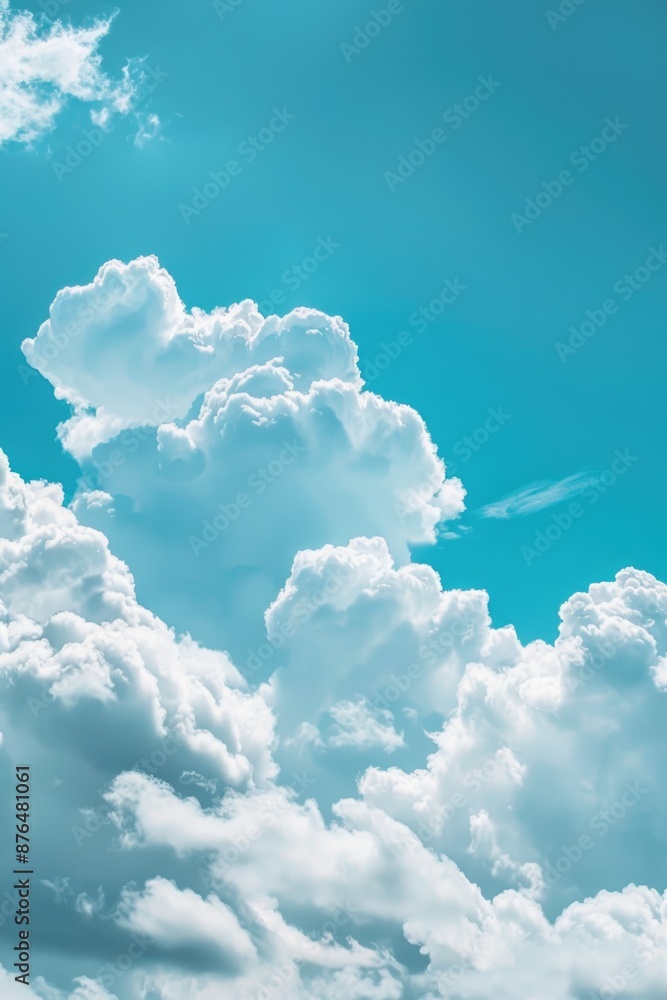 Aircraft soaring above fluffy white clouds Aircraft soaring above fluffy white clouds
