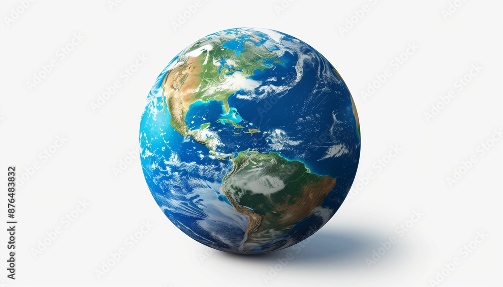 Image of Earth from space showing North and South America detailed and vibrant perfect for educational and environmental themes Image of Earth from space showing North and South America detailed and vibrant perfect for educational and environmental themes