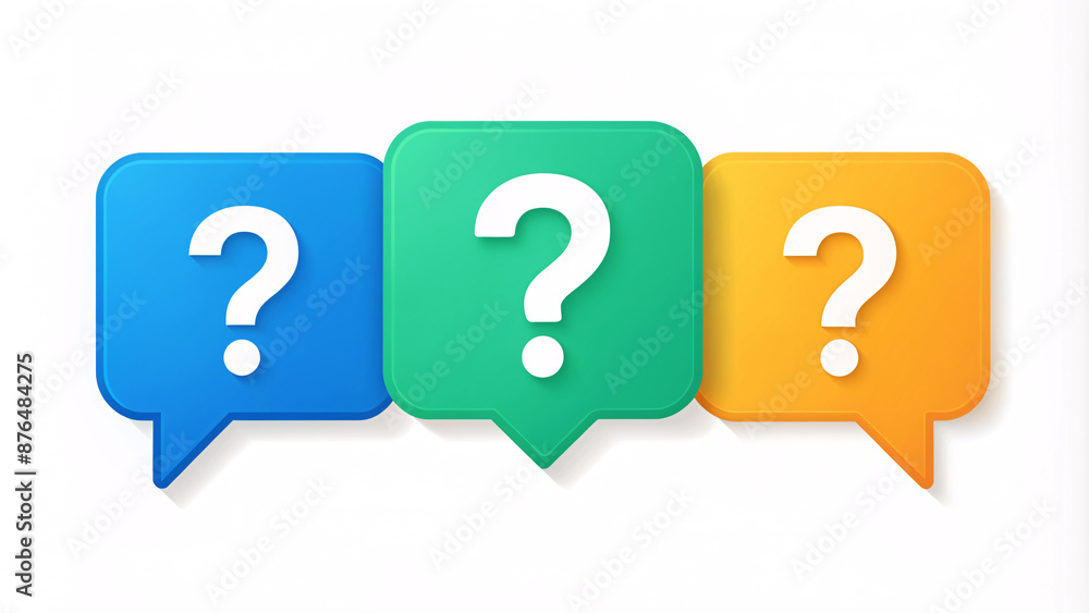 Question mark, faq Q & A , question bubble icon model isolated white background Question mark, faq Q & A , question bubble icon model isolated white background