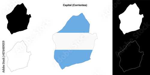 Capital department (Corrientes) outline map set