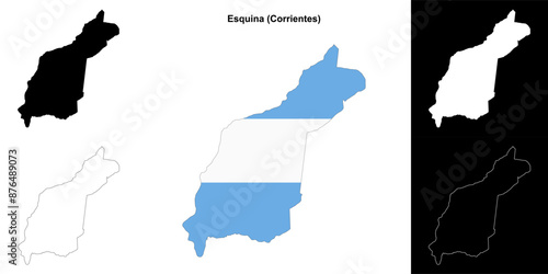 Esquina department (Corrientes) outline map set