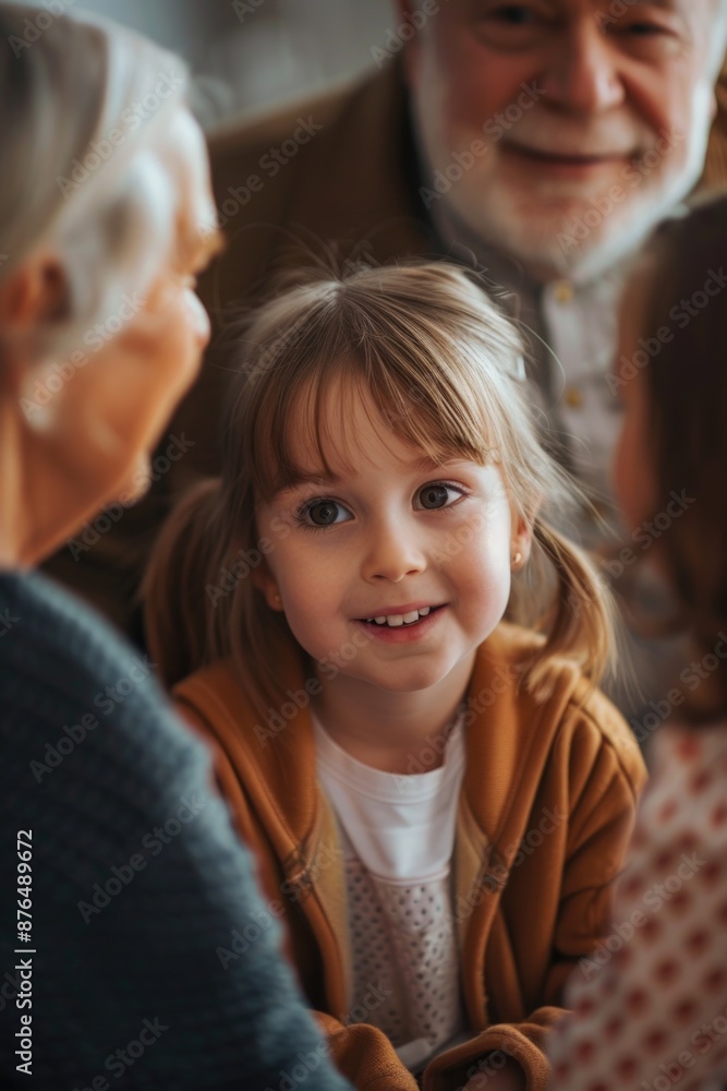 A young girl sits next to an older man, possibly in a mentorship or guidance role A young girl sits next to an older man, possibly in a mentorship or guidance role