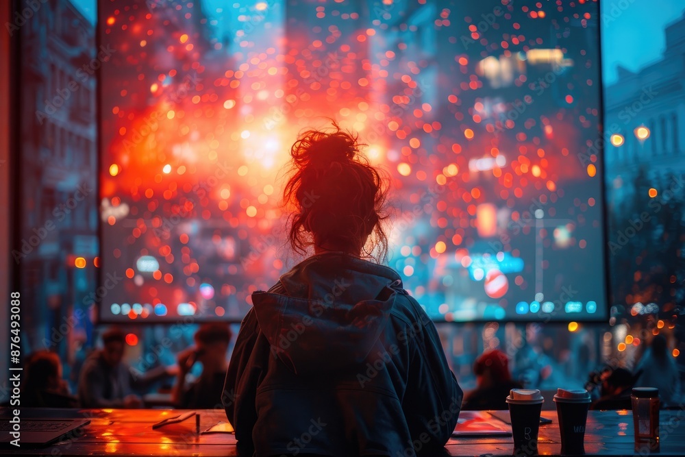 Fototapeta premium City Lights Reverie. Generative AI