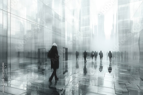 City Fog Walk. Generative AI © Golib Tolibov