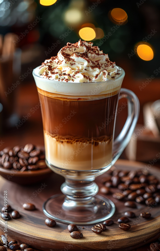 A cup of coffee with whipped cream A cup of coffee with whipped cream
