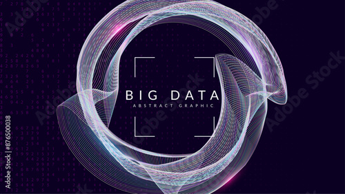 Artificial Background. Intelligence concept: futuristic computer. Cover of dots with a backdrop of velocity. 3D patterns of information particles. Quantum Background.