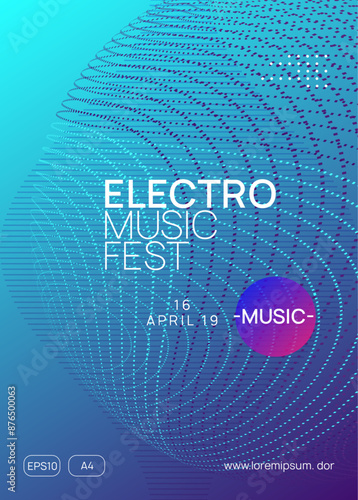 Fest Banner. Sound Poster. Blue Dance Magazine. Trance Vector. Pink Dj Design. Nightclub Beat Invitation. Techno Festival Graphic. Violet Fest Banner