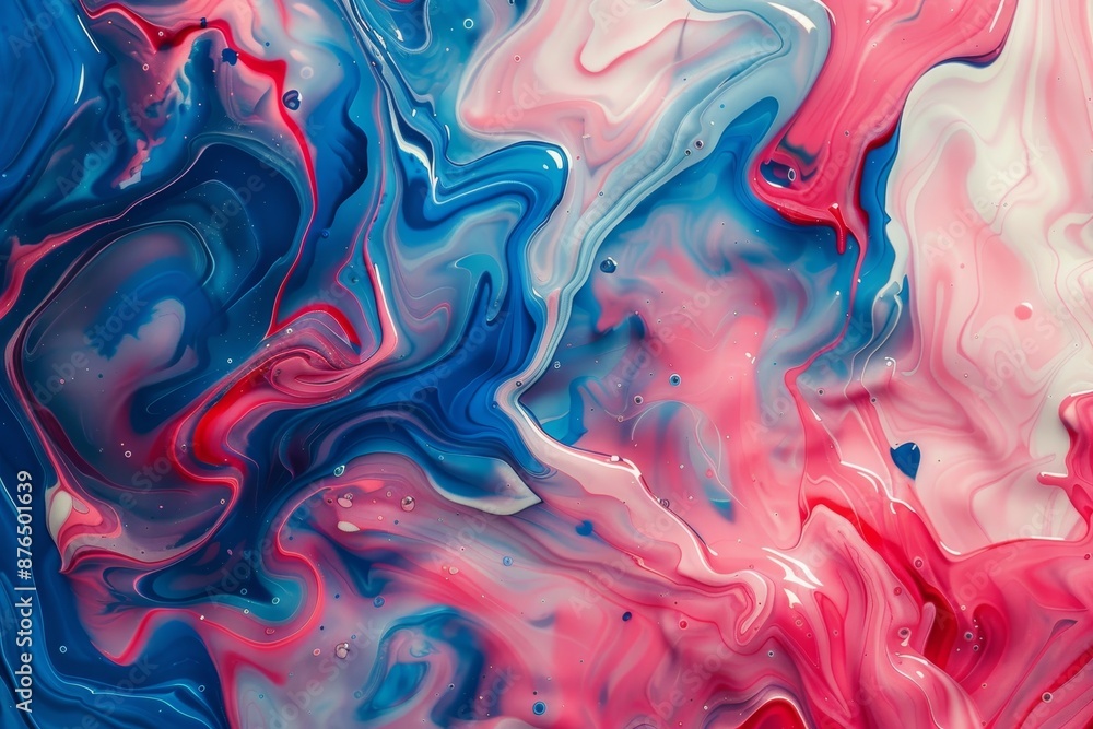 Dynamic abstract fluid art with vibrant swirling pink, red, and blue hues for creative backgrounds Dynamic abstract fluid art with vibrant swirling pink, red, and blue hues for creative backgrounds