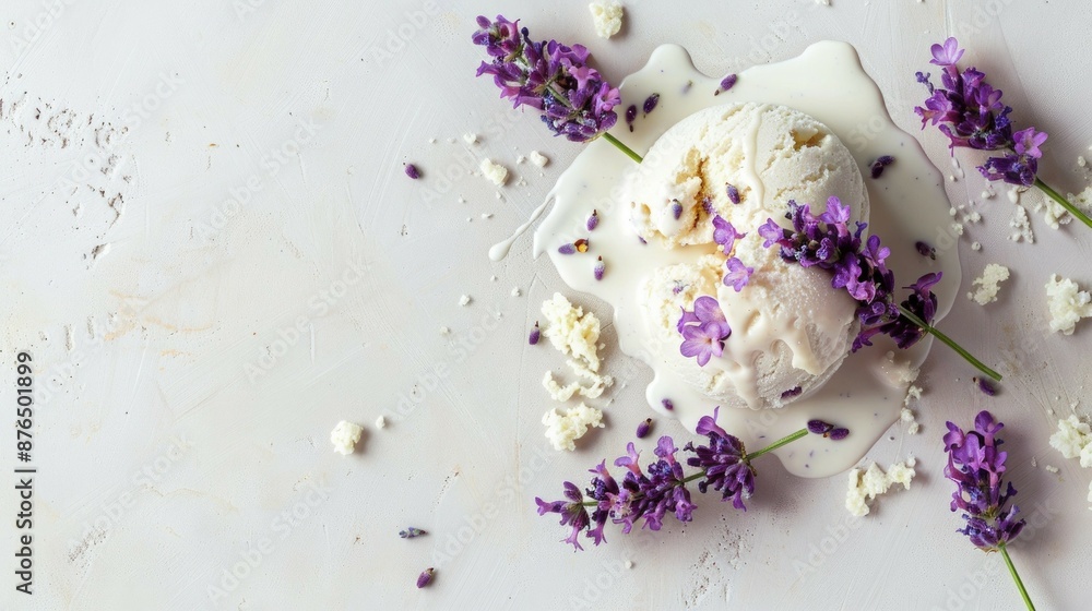Lavender Honey Ice Cream with Floral Garnish Lavender Honey Ice Cream with Floral Garnish