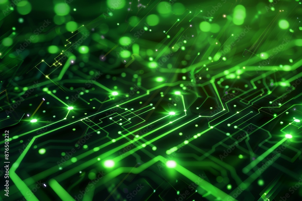 Futuristic green circuit grid design for landing pagetechnology, innovation, and ai concept Futuristic green circuit grid design for landing pagetechnology, innovation, and ai concept