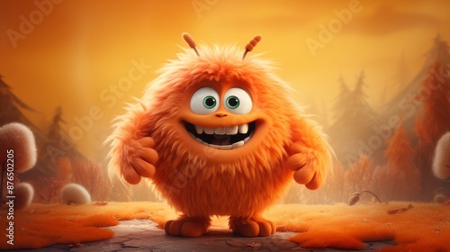 Cute 3D cartoon monster