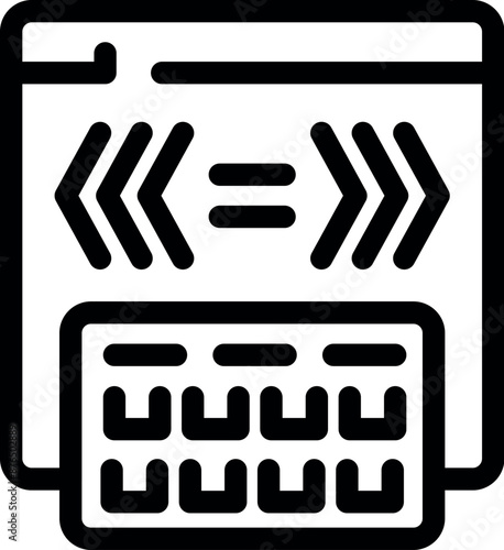 Web developer is writing code on a computer, using a keyboard and looking at the results in a browser window