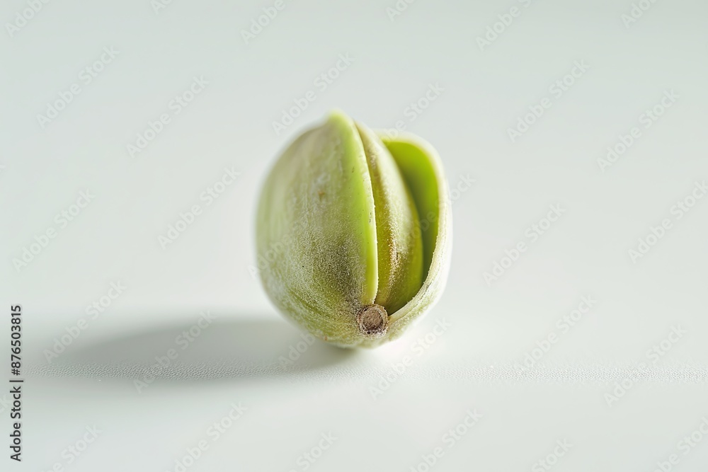 Single Pistachio Nut in Shell on White Background Single Pistachio Nut in Shell on White Background