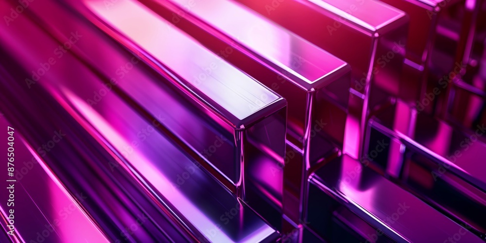 Professional Photograph of Neon Metallic Blocks, Abstract Minimalist Design with Vibrant Pink and Purple Lighting Professional Photograph of Neon Metallic Blocks, Abstract Minimalist Design with Vibrant Pink and Purple Lighting