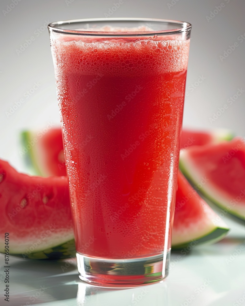 Tall Glass of Refreshing Watermelon Juice With Slices of Watermelon Tall Glass of Refreshing Watermelon Juice With Slices of Watermelon