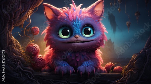 Cute 3D cartoon monster