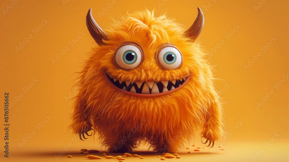 Fototapeta premium Cute 3D cartoon monster