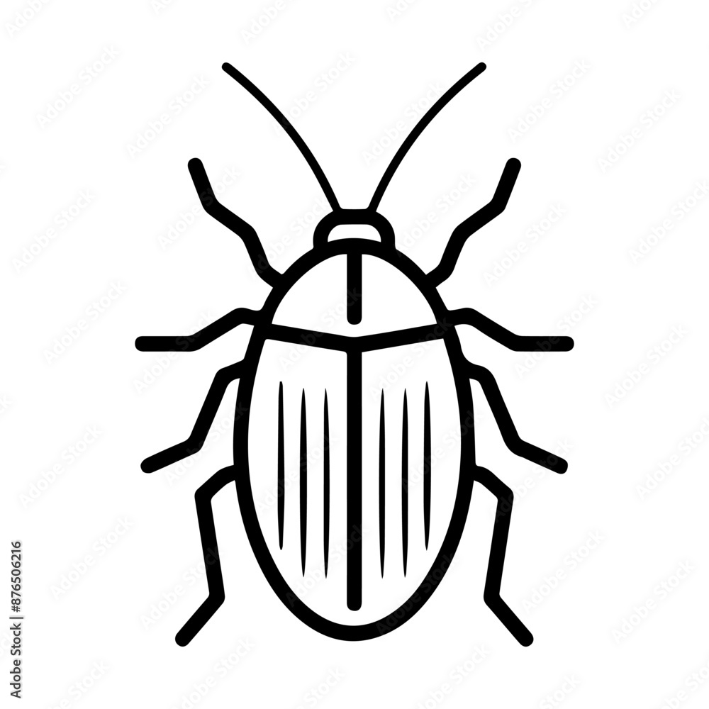 cockroach icon or modern line symbol. Vector line art and icon design with bold outline. Black and white Pixel Perfect minimalistic symbol isolated white background. Silhouette simple thin sign cockroach icon or modern line symbol. Vector line art and icon design with bold outline. Black and white Pixel Perfect minimalistic symbol isolated white background. Silhouette simple thin sign