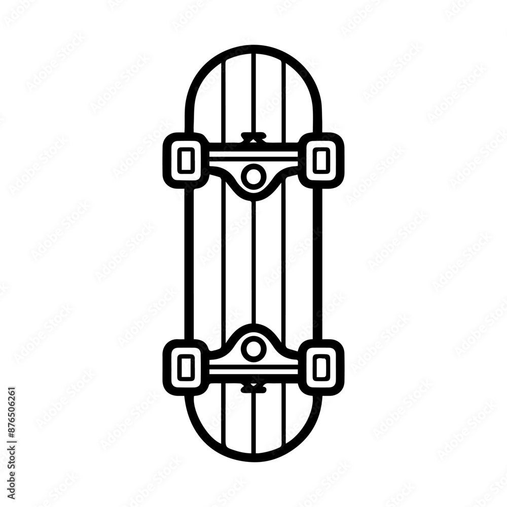 Skateboard icon or modern line symbol. Vector line art and icon design with bold outline. Black and white Pixel Perfect minimalistic symbol isolated white background. Silhouette simple thin sign Skateboard icon or modern line symbol. Vector line art and icon design with bold outline. Black and white Pixel Perfect minimalistic symbol isolated white background. Silhouette simple thin sign