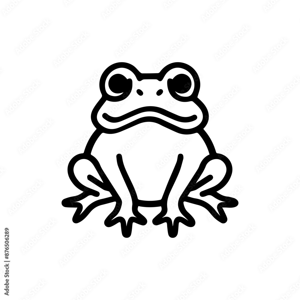 Frog icon or modern line symbol. Vector line art and icon design with bold outline. Black and white Pixel Perfect minimalistic symbol isolated white background. Silhouette simple thin sign Frog icon or modern line symbol. Vector line art and icon design with bold outline. Black and white Pixel Perfect minimalistic symbol isolated white background. Silhouette simple thin sign
